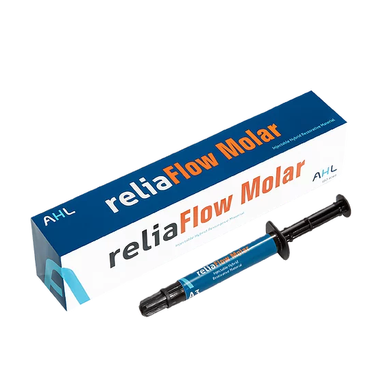 reliaFlow Molar - Текучий светоотверждаемый рентгеноконтрастный композитный материал для реставрации фронтальной и жевательной групп зубов. Очень низкая текучесть.